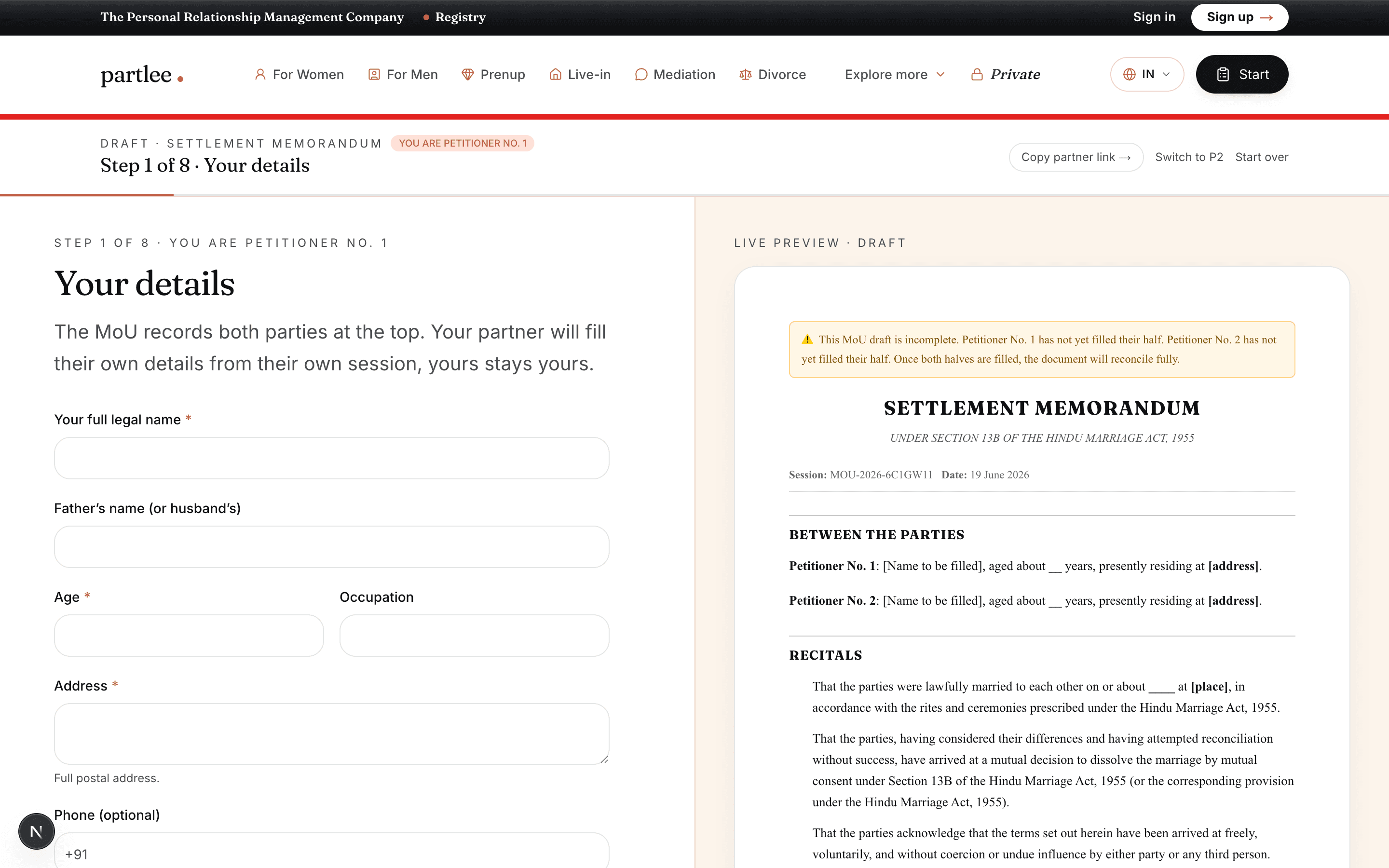 The Memorandum of Understanding — inside Partlee
